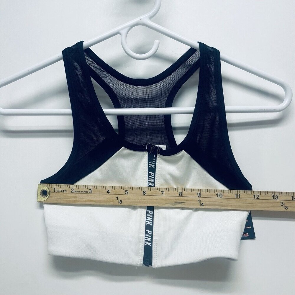 PINK Victoria's Secret Sport Bra Sz S/P Women’s White & Black Ultimate Unlined - Picture 5 of 9